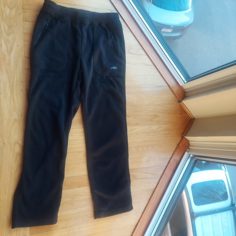 Trailside Supply Co Men's Black Fleece Pants w/Side Pockets Size S